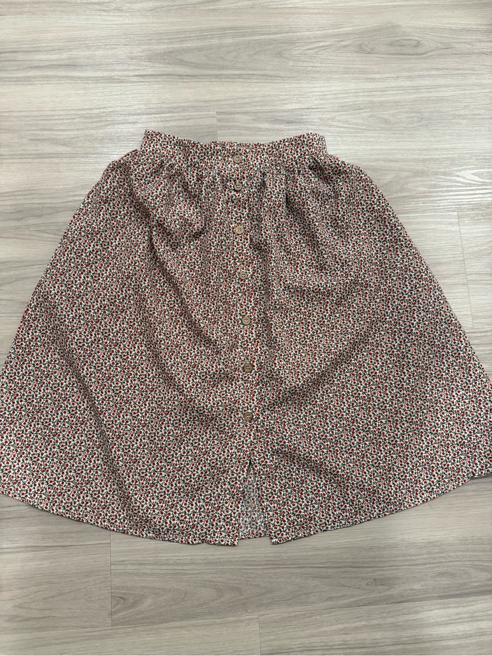 Roolee Floral Button-Front Midi Skirt